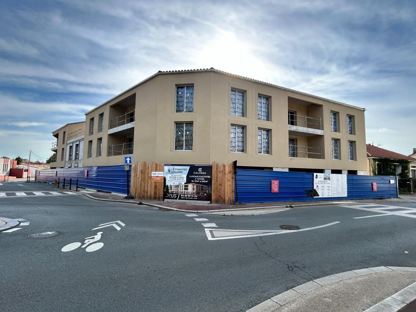 Vue d'angle du chantier Mona Nova Les Herbiers