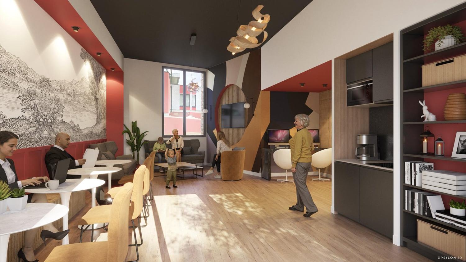 Salle commune de la résidence Mona Nova Les Herbiers