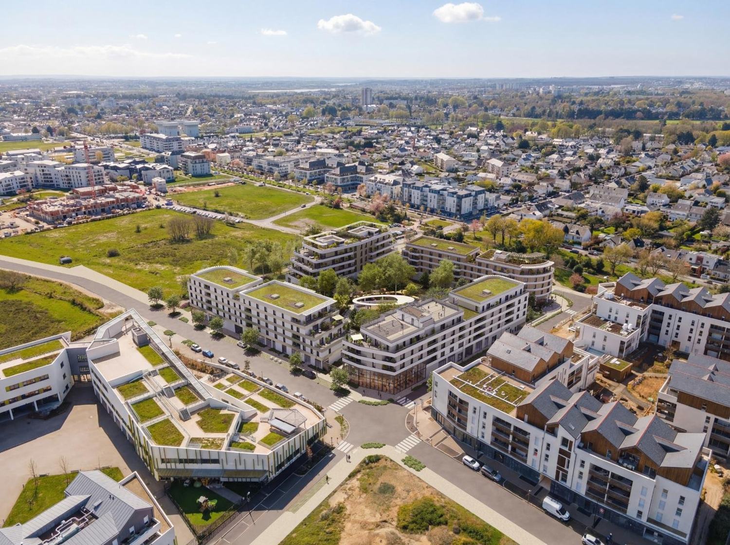 Vue aérienne de la résidence Mona Nova Avrillé dans son quartier